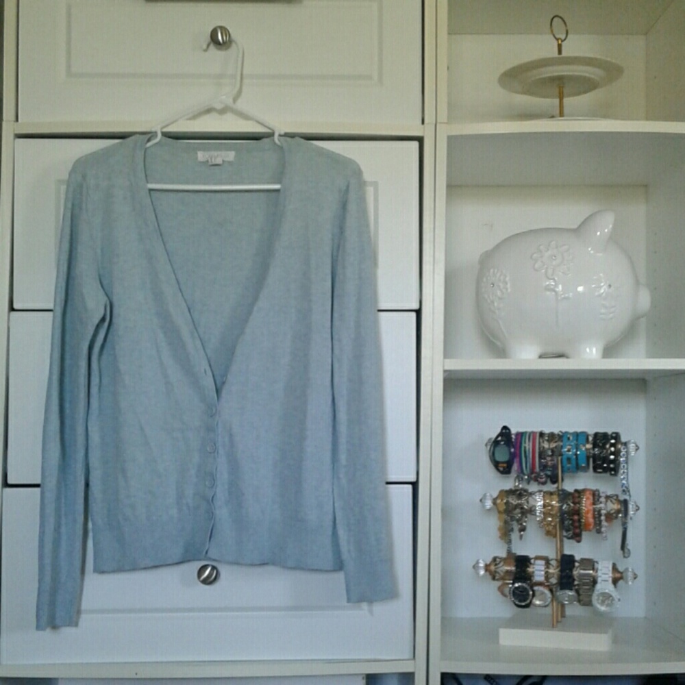 Blue/grey button up sweater